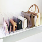 Purse Organizer for Closet, Adjustable Clear Shelf Dividers for Closet Organization Plastic Purse Storage Organizer Bag Organ