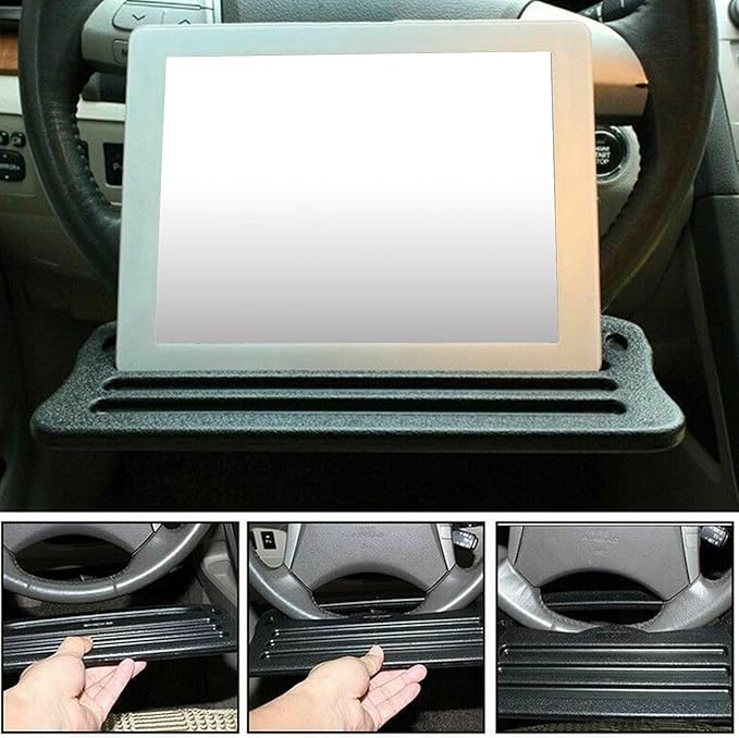 Auto Steering Wheel Tray, Car Steering Wheel Desk Portable Table Board for Laptop Tablet Holder Eating Table