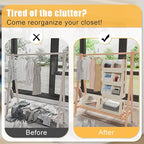 2 Pack,Extra Large Hanging Closet Organizer, Disassemblable Clothes Hanging Shelves,Collapsible Fabric Closet Storage System 