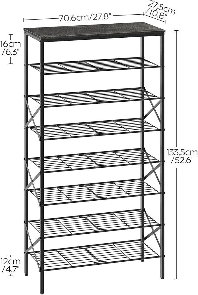 YATINEY 8 Tier Shoe Rack, Large Capacity Shoe Storage Organizer Holds 32 Pairs, Sturdy and Stable, for Entryway, Hallway, Clo