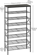 YATINEY 8 Tier Shoe Rack, Large Capacity Shoe Storage Organizer Holds 32 Pairs, Sturdy and Stable, for Entryway, Hallway, Clo