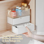 3 Tier Medicine Cabinet Organizer and Storage,Stackable Bathroom Medicine Organizer with Removable Dividers, Plastic Vanity S