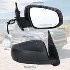 Right Passenger Side Mirror Compatible With 2016 2017 2018 2019 2020 2021 2022 Toyota Tacoma With Manual Folding Power Glass Heated Matte Black Replace#8791004220 (5Pins)