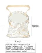 Car Garbage Can, Car Trash Bag, Car Garbage Bag, Hanging Car Trash Can for Car Accessories, Vehicle, Travelling, Camping, Cute Car Back Seat Organizer, Cute White Marble