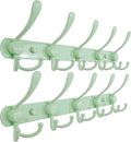 Dseap Coat Rack Wall Mounted - 5 Tri Hooks, Heavy Duty, Stainless Steel, Metal Coat Hook Rail for Coat Hat Towel Purse Robes 