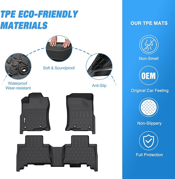 Nilight TPE Floor Mats for Lexus GX460 2014 2015 2016 2017 2018 2019 2020 2021 2022,2013-2023 Toyota 4Runner(4 Runner),All Weather Custom Fit Heavy Duty Floor Liners