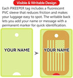 Engraved Aluminum Luggage Tag, American Flag Suitcase ID Tag with Smart QR Code for Lost & Found, Shows Scanner’s Location Wh