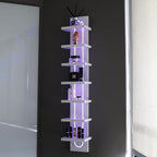 Exclusive U-Shaped 7-Tier Compact Narrow Wall Shelf Unit with RGB Lighting, Modern Vertical Shelf for Vanity, Ideal for Anime