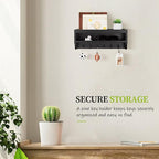 Nekon Key Holder Wall Mount, 12.8" W x 5.6" H x 3.7" D Wall Mounted Key and Mail Organizer with 6 Key Hooks, Key Racks for Ho