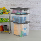 STERILITE 108 QT. Clear Stacker Storage Container Tote with Latching LID 4-Pack 4 X 1