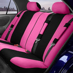 FH Group Car Seat Covers Rear Set Cloth - Universal Fit Automotive Seat Covers, Low Back Front Seat Covers, Solid Back Seat C