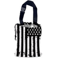 Retro American Flag Car Trash Bag,Hanging Drawstring Car Garbage Bag,Waterproof Canvas Car Back Seat Organizer with Adjustable Buckle,for Vehicles,SUVs,Camping,Road Trips