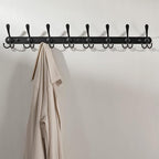 Dseap Coat Rack Wall Mount - 29.5” Long 8-Tri-Hooks Heavy Duty Coat Hanger Rail Wall Hooks for Hanging Coats Hats Clothing Cl