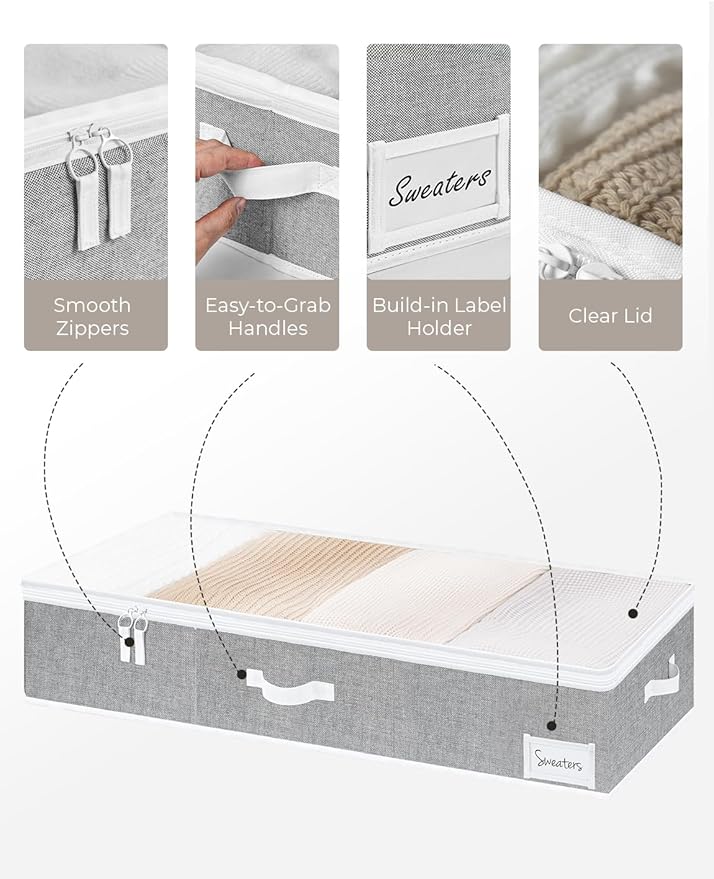 StorageWorks Underbed Storage Bins with Under Bed Storage with Lid