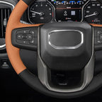 MEWANT Steering Wheel Cover for GMC Sierra Steering Wheel Cover for GMC Sierra 1500 / Sierra 1500 Limited/Sierra 2500 / Sierra 3500/ Yukon (XL) Hive Microfiber Leather