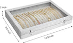 Siveit Necklace Organizer Box Premium 20 Hooks Necklace Display Jewelry Tray with Transparent Lid Jewelry Necklace Display Bo