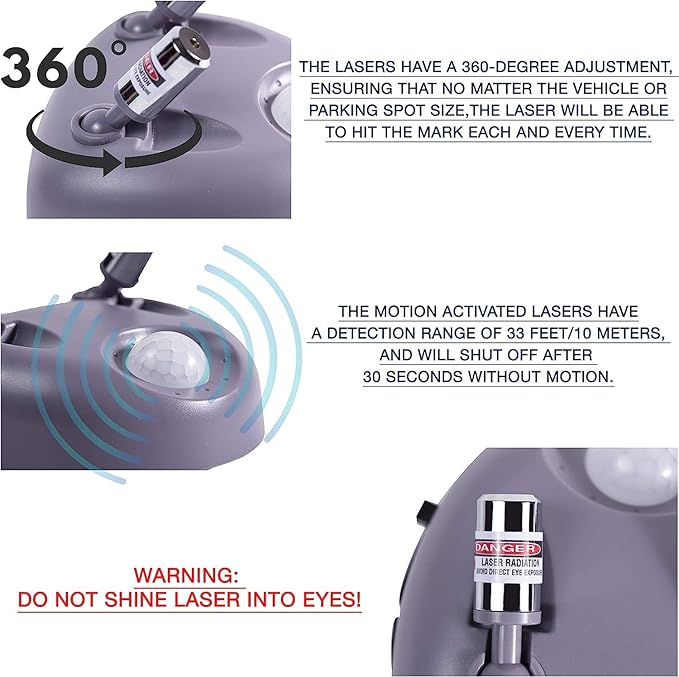Zento Deals Dual Laser Motion Activated Parking Assistant Park Right Assistance Car Motion LED Light (Pack 2