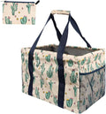 Extra Large Utility Tote Bag - Oversized Collapsible Tote with Wire Frame, Durable Reusable for Beach, Groceries, Laundry, Car Trunk, Storage and Travel - Includes 5x7 Bag with Hook - Cactus