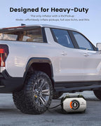 ETENWOLF Vortex S7 Tire Inflator for Heavy-Duty Vehicle, Portable Air Compressor for Car Tires with 160PSI & 38400 mAh Battery, Cordless Air Pump with 100% Duty Cycle & Dual Cylinder (Olive Green)