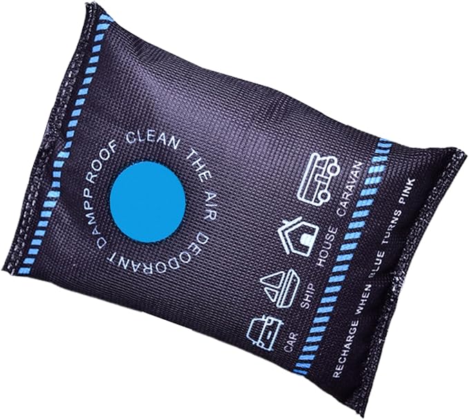 Car Interior Dehumidifier - Leak Proof Silicone Pellets Desiccant | Quick Reactivation Reusable Desiccant Envelopes, for