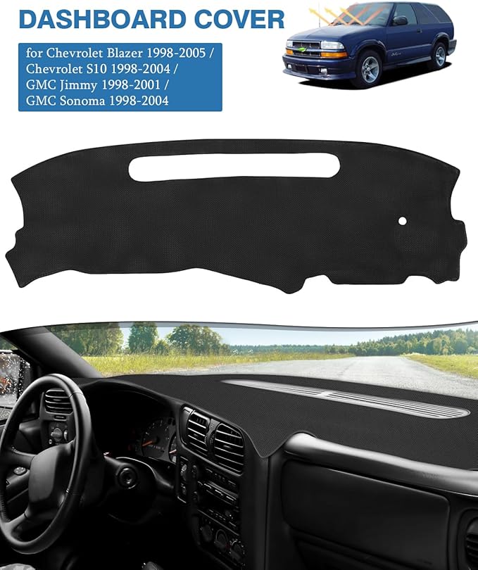FIILINES Dash Cover for 1998-2005 Chevrolet Blazer/1998-2004 Chevrolet S10/1998-2001 GMC Jimmy/1998-2004 GMC Sonoma Dashboard