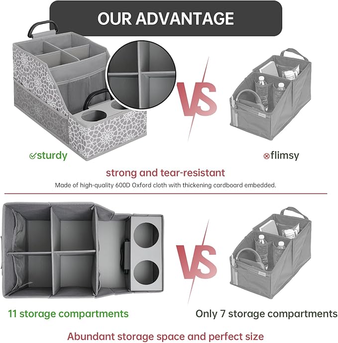 MULISOFT Car Seat Organizer- Backseat Car Organizer with 12 Storages Compartments and 2 Cup Holders, Organizers and Storage,
