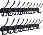Dseap Coat Rack Wall Mount - 38” Long 10-Tri-Hooks Heavy Duty Coat Hanger Rail Wall Hooks for Hanging Coats Hats Clothing Clo