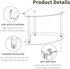 Sezanrpt 2 Tier Acrylic Corner Shelf Organizer Storage 9.5x9.5x8 Inch, Transparent Countertop Corner Shelf for Bathroom, Kitc