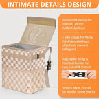 Car Trash Can Bin with Lid Hanging for Back Seat, Car Accessories for Women Men Leak Proof Automotive Garbage Cans Leakproof Vehicle Trash Can for Truck SUV,Khaki Checkered