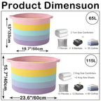 115L Large Blanket Basket,23.6" L x 23.6" W x 15.7" H Rope Woven Baskets with Handles, Toys Storage Bins,Laundry Basket Perfe