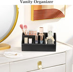 Luxspire Bathroom Counter Organizer, Toothbrush Holder for Bathroom 5 Slot, Large Bathroom Countertop Organizer Storage Marbl