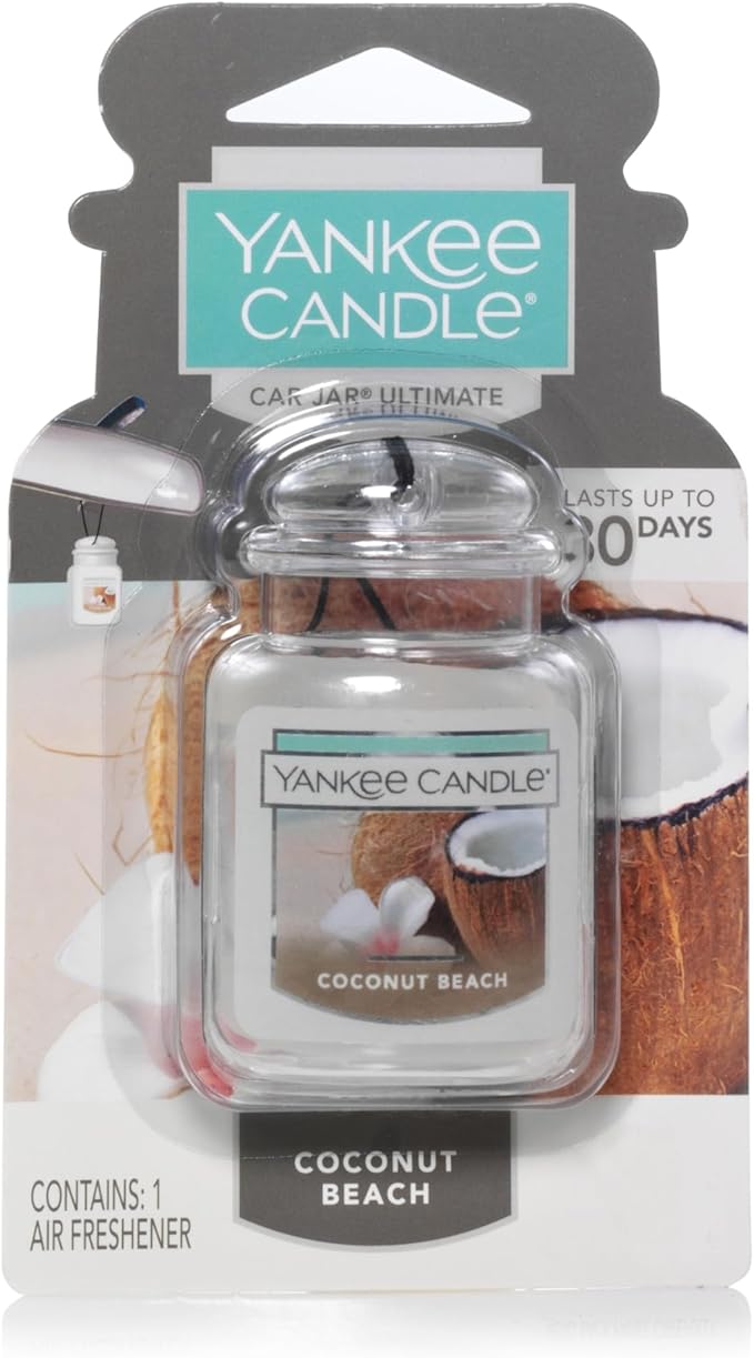 Yankee Candle Car Jar Ultimate, Coconut Beach, 0.96 OZ (Pack of 12)