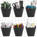 G.CORE Large Grid Wall Bins - 6Pack Black Gridwall Accessories Hanging Cups with Back Hooks - Plastic Grid Wall Panels Organi
