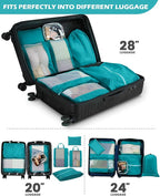 Gonex 8 Set Compression Packing Cubes, Expandable Mesh Organizer for Travel Accessories, Essentials With Toiletry, Laundry, S