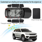 Front Side Half Window Shade Foldable Custom Fit for Jeep Grand Cherokee 4XE 2021-2024 Car Window Shades for Side Window Sun Shade UV Protection Heat Insulation for Camping Sleeping 6PCS