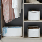 3-Pcs Shelf Baskets for Organizing, Closet Organizer Bins, Small Woven Baskets, Rope Toy Basket, Storage Basket for Shelves, 