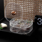 HALAFE Jewelry Box, 3-Layer Acrylic Jewelry Organizer with Cat Shape Handle, Clear Jewelry Boxes for Women Girls, Make up Org