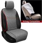 Sanwom Front Car Seat Covers - Leather Seat Covers with Storage Pocket and Two Belt Pads, Anti-Slip Waterproof Universal Seat
