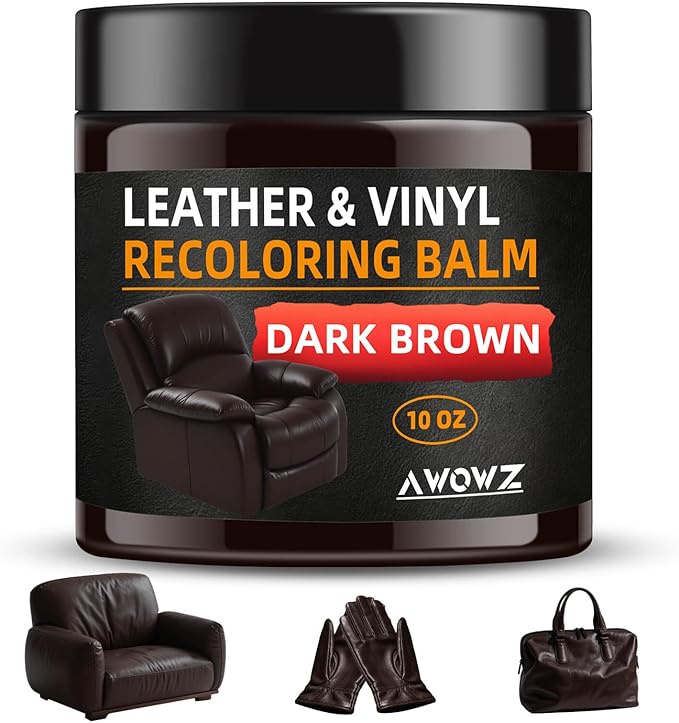 Leather Recoloring Balm - Scratch Repair & Color Restore Kit for Faded Leather, Leather Couch & Car Seats - 10OZ Leather Rest