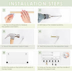 VIS'V Key Holder Wall Mount, Wooden Mail and Key Organizer with Drawer and Shelf, 2 Slots, 6 Hooks, White