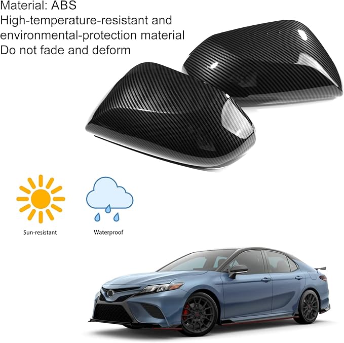 CKE Compatible with Toyota Camry 2026 2025 2024 2023 2022 2021 2020 2019 2018 Accessories Car Exterior Door Side Rearview Mirror Guard Cover Trim Caps -Carbon Fiber Style