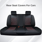 Huidasource Rear Seat Cover, Nappa Leather Back Seat Cover Velcro Adjustable, Compatible with Armrests, Seat Belts, Child Saf