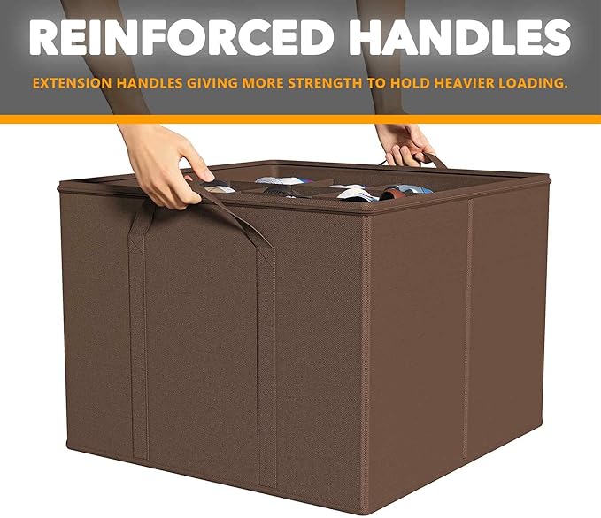 SpaceAid Shoe Organizer for Closet, 2 Pack Foldable Shoe Storage Containers Baskets Boxes Bins w/Adjustable Dividers, Fits 16