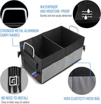 Car Trunk Organizer, Portable, Collapsible, Waterproof, Oxford Cloth, Aluminum Handle, Ideal for SUVs, Cars, Camping, Storage