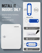 Uniclife 28 Position Key Cabinet with Key Lock Wall Mounted White Security Storage Box Steel Key Organizer with Colorful Key 
