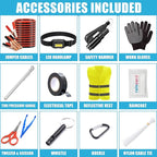 AUTODECO Car Roadside Emergency Kit, Car Safety Kit for Men Portable Car Kits for Emergency, Blue