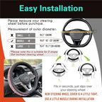 PINCTROT D Shaped Bling Comfy Steering Wheel Cover with Jumbo Crystal Rhinestones, Anti-Slip Diamond Leather, Flat Bottom 14.5-15 Inch (Red)