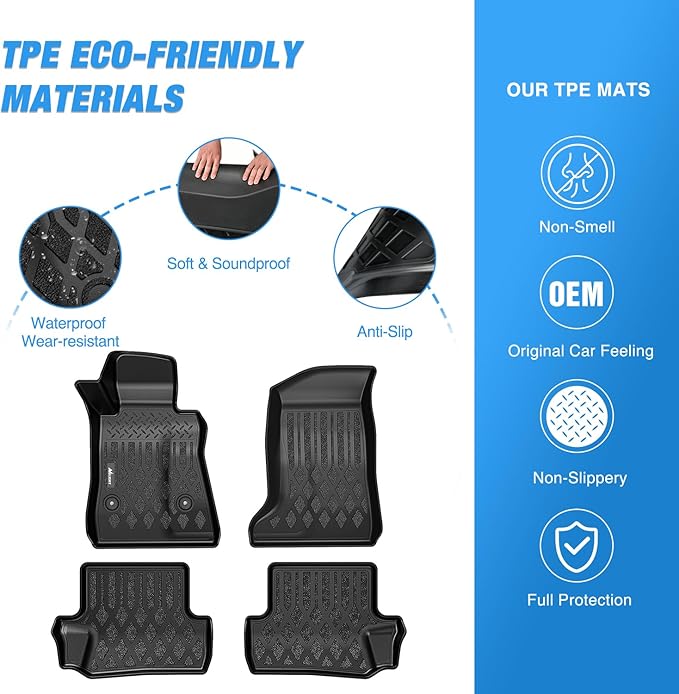 Nilight TPE Floor Mats for Chevy Chevrolet Camaro 2016 2017 2018 2019 2020 2021 2022 2023 2024 All Weather Custom Fit Heavy Duty Floor Liners