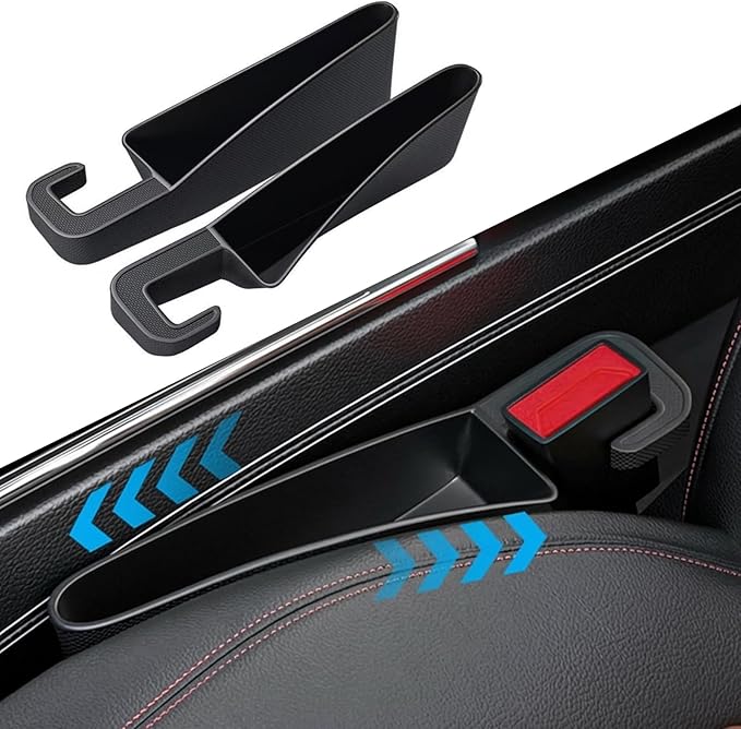 2 Pack Car Seat Gap Filler Organizer Universal Car Gap Seat Filler for Cars & SUVs，Space-Saving Car Organizer Storage Box，Prevents Item Drops，Car Seat Gap Filler for Clutter-Free Interior