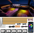 Acrylic Interior Car Lights, WEBUPAR Car Accessories 10 in 1 Car LED Strip Lights with APP Control, 175 inches 593 LEDs Fiber Optic Lights, RGB Neon Light Kits